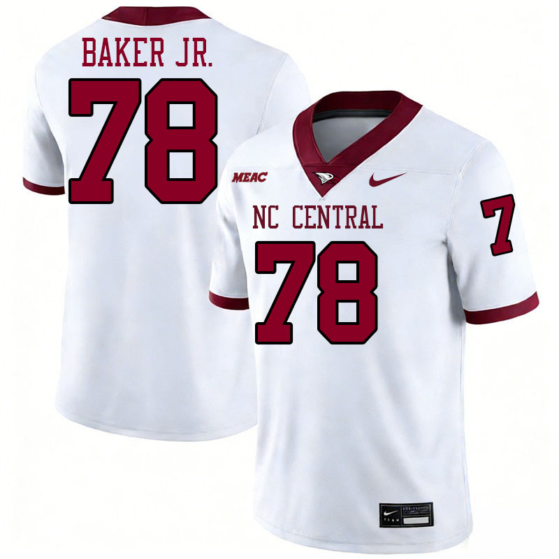 North Carolina Central Eagles #78 John Baker Jr. College Football Jerseys,Uniforms Stitched-White